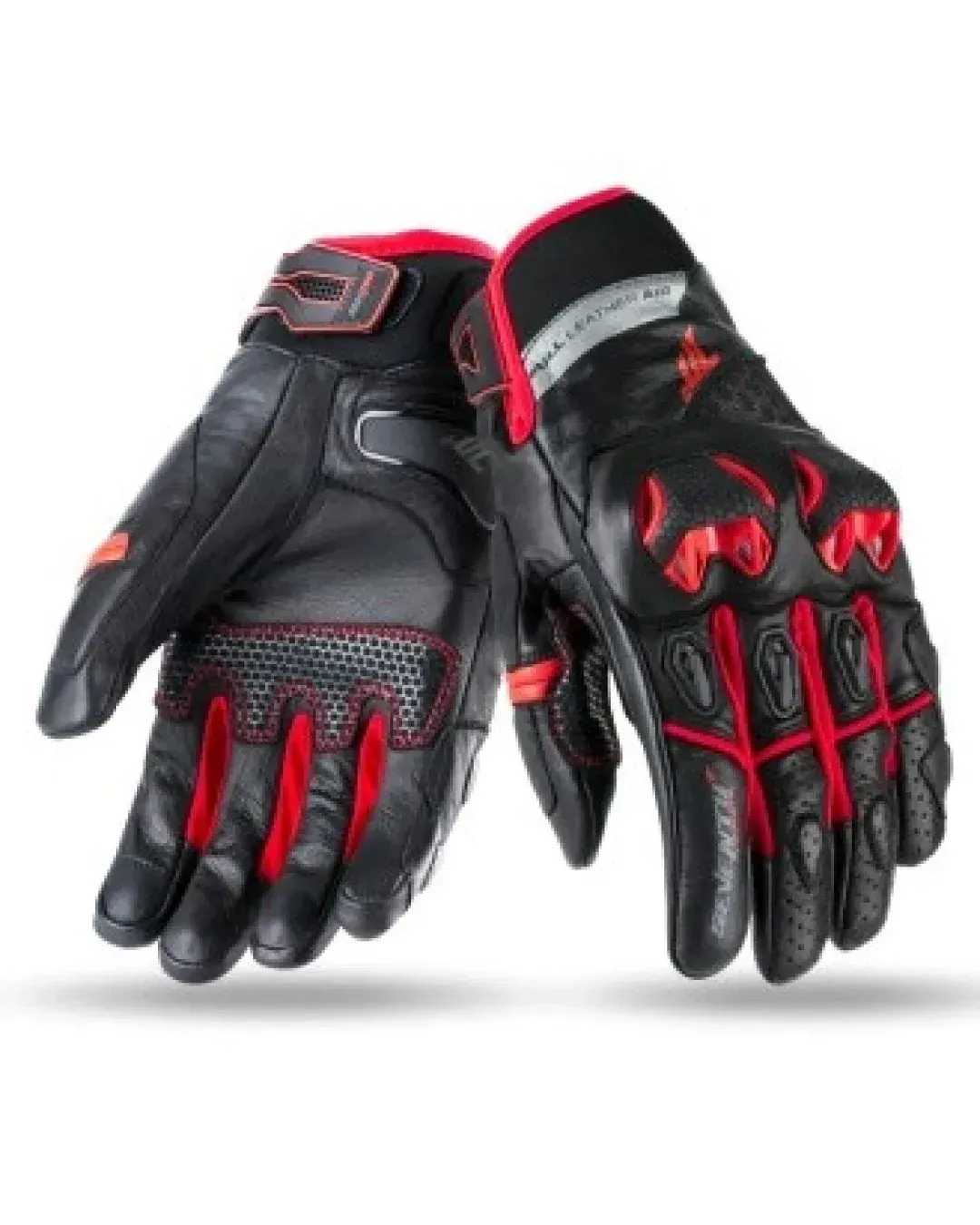 Кожени ръкавици 70 DEGREES SUMMER NAKED BLACK/RED