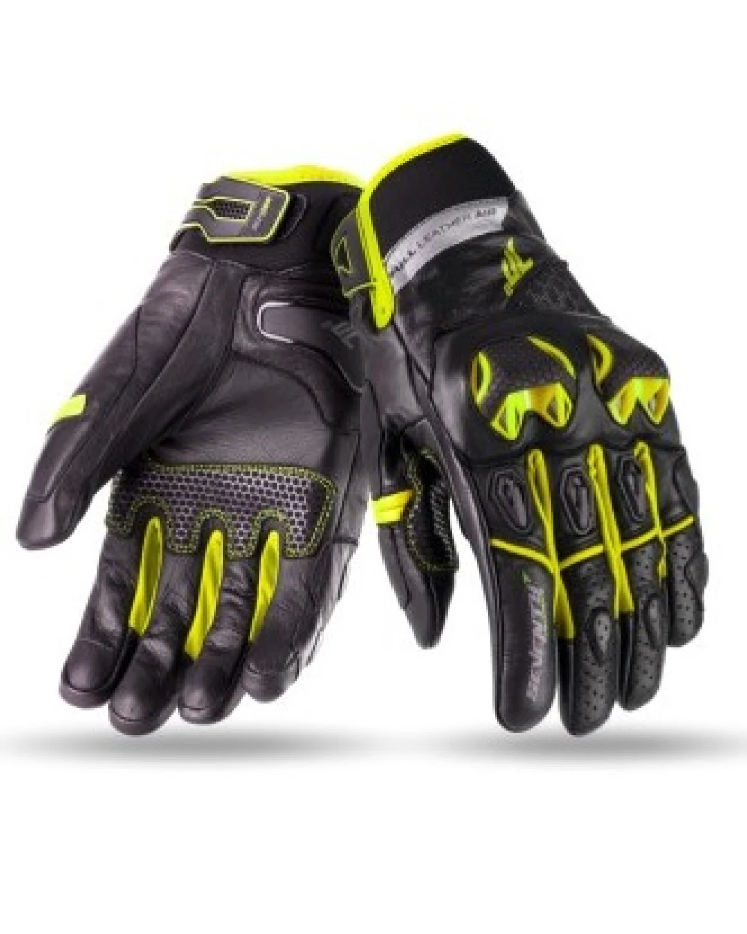 Кожени ръкавици 70 DEGREES SUMMER NAKED BLACK/YELLOW FLUO
