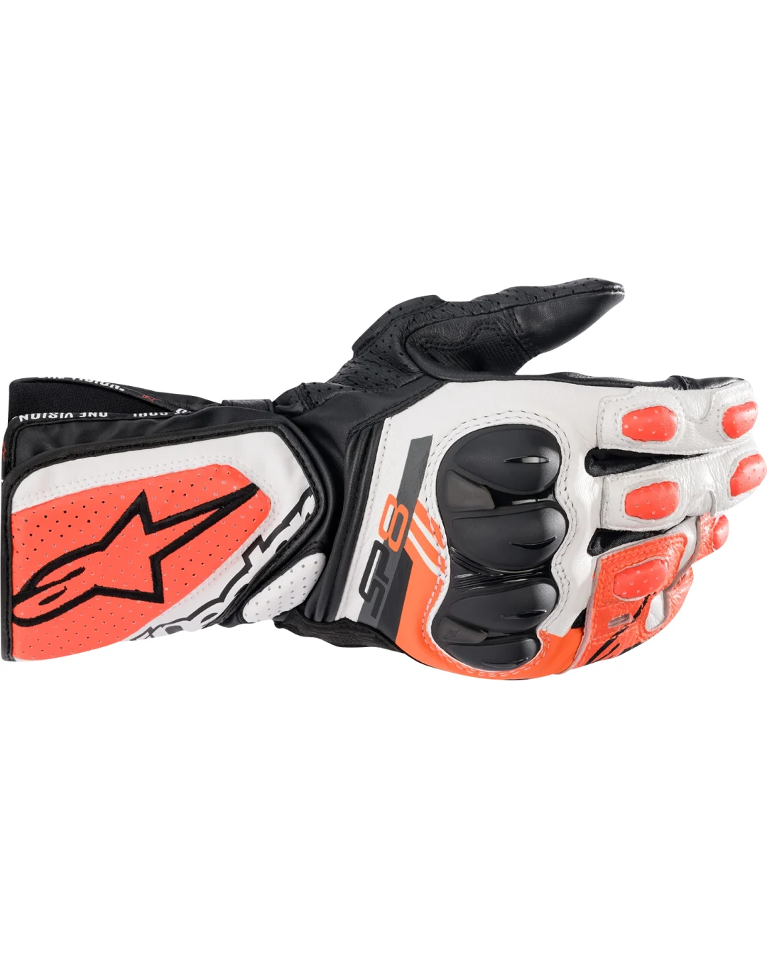 КОЖЕНИ РЪКАВИЦИ ALPINESTARS SP-8 V3 BLACK/WHITE/RED FLUO