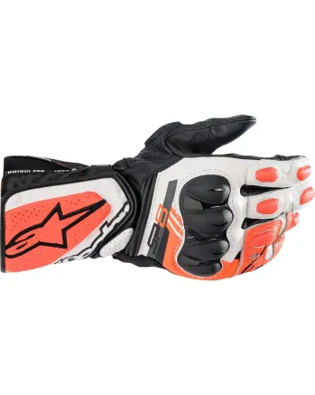 КОЖЕНИ РЪКАВИЦИ ALPINESTARS SP-8 V3 BLACK/WHITE/RED FLUO