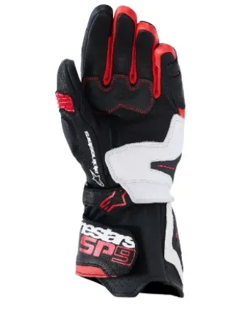 Кожени ръкавици ALPINESTARS SP-9 BLACK/WHITE/RED