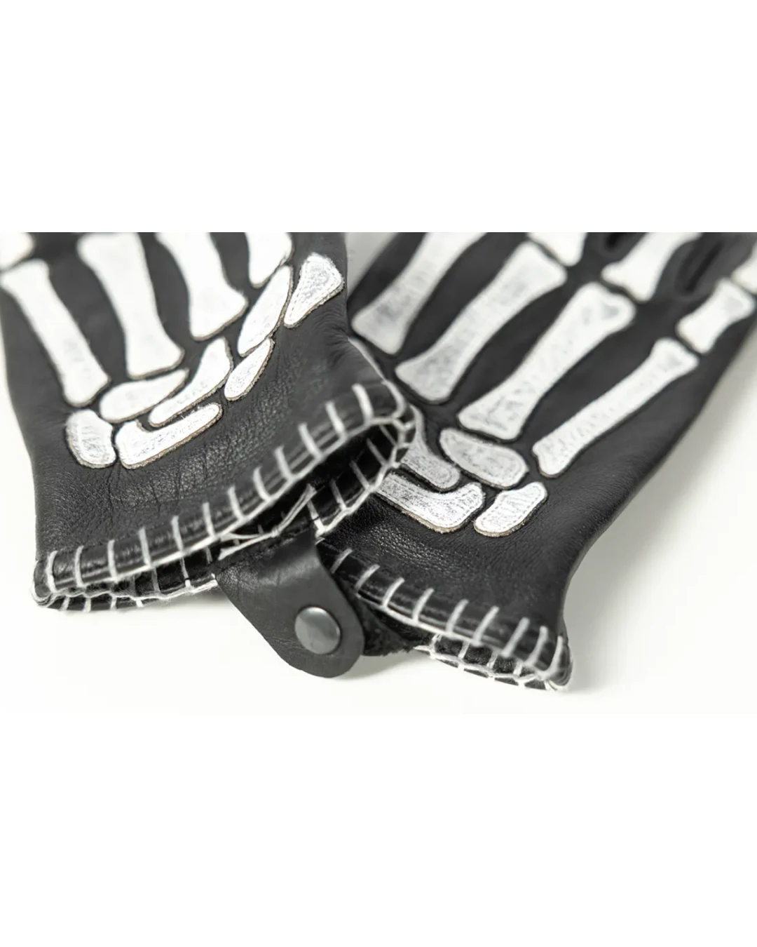 Кожени ръкавици JOHN DOE SKELETOR LEATHER BLACK/WHITE