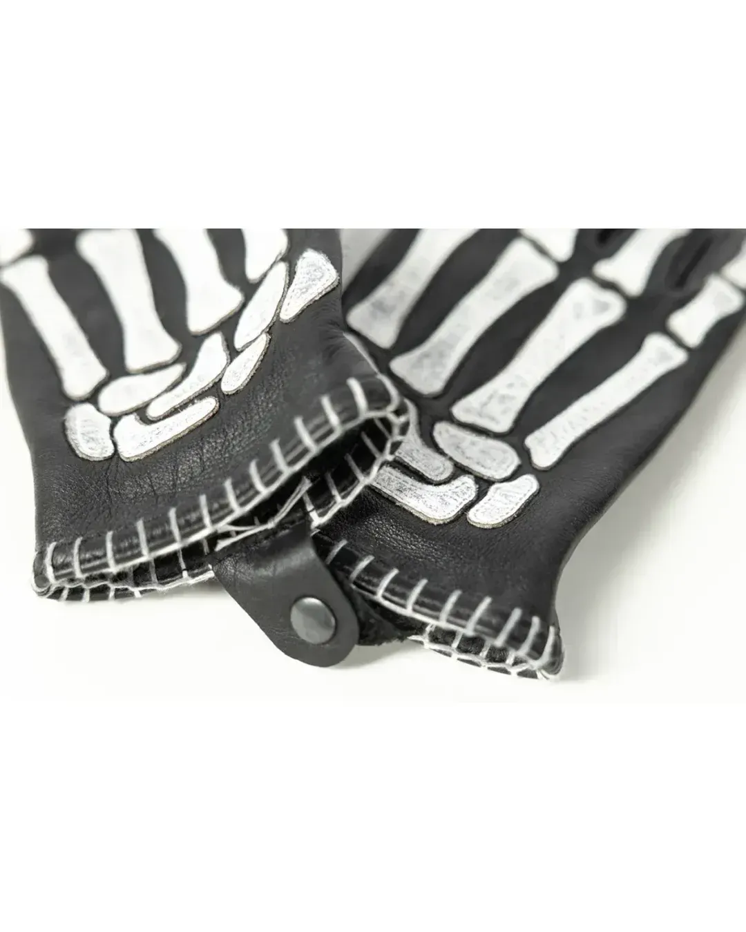 Кожени ръкавици JOHN DOE SKELETOR LEATHER BLACK/WHITE