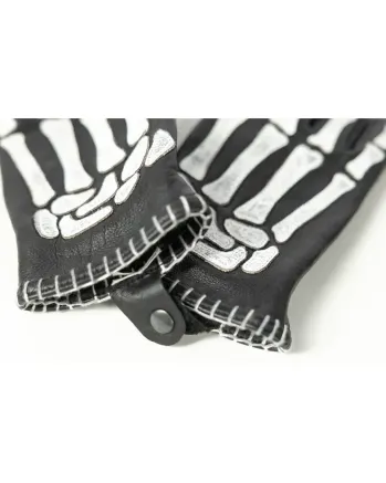 Кожени ръкавици JOHN DOE SKELETOR LEATHER BLACK/WHITE