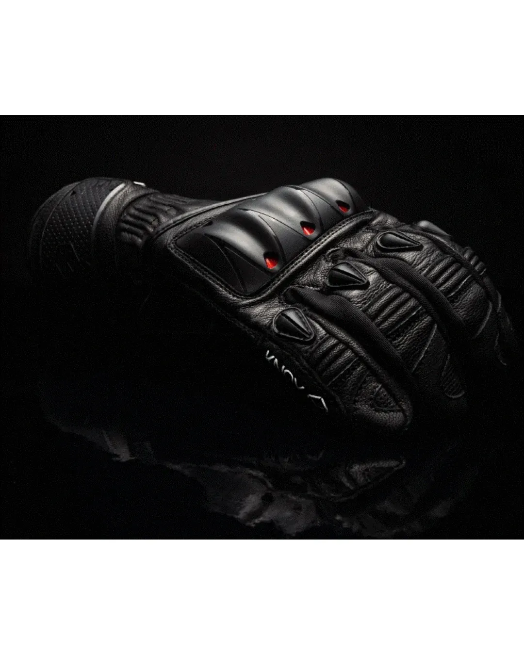 Кожени ръкавици KNOX Oulton MK2 – Black/Red