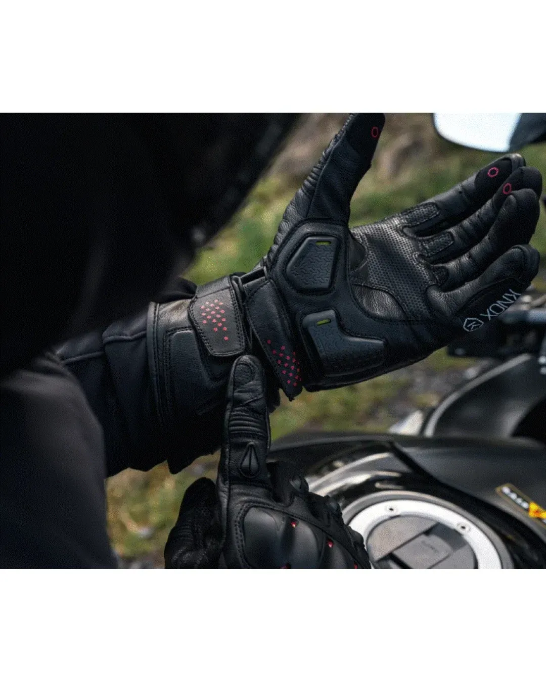 Кожени ръкавици KNOX Oulton MK2 – Black/Red