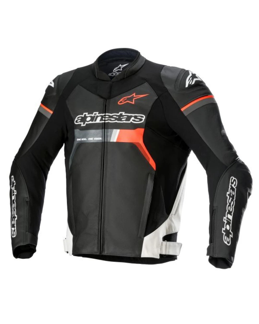 Кожено мото яке ALPINESTARS GP FORCE BLACK/FLUO RED/WHITE