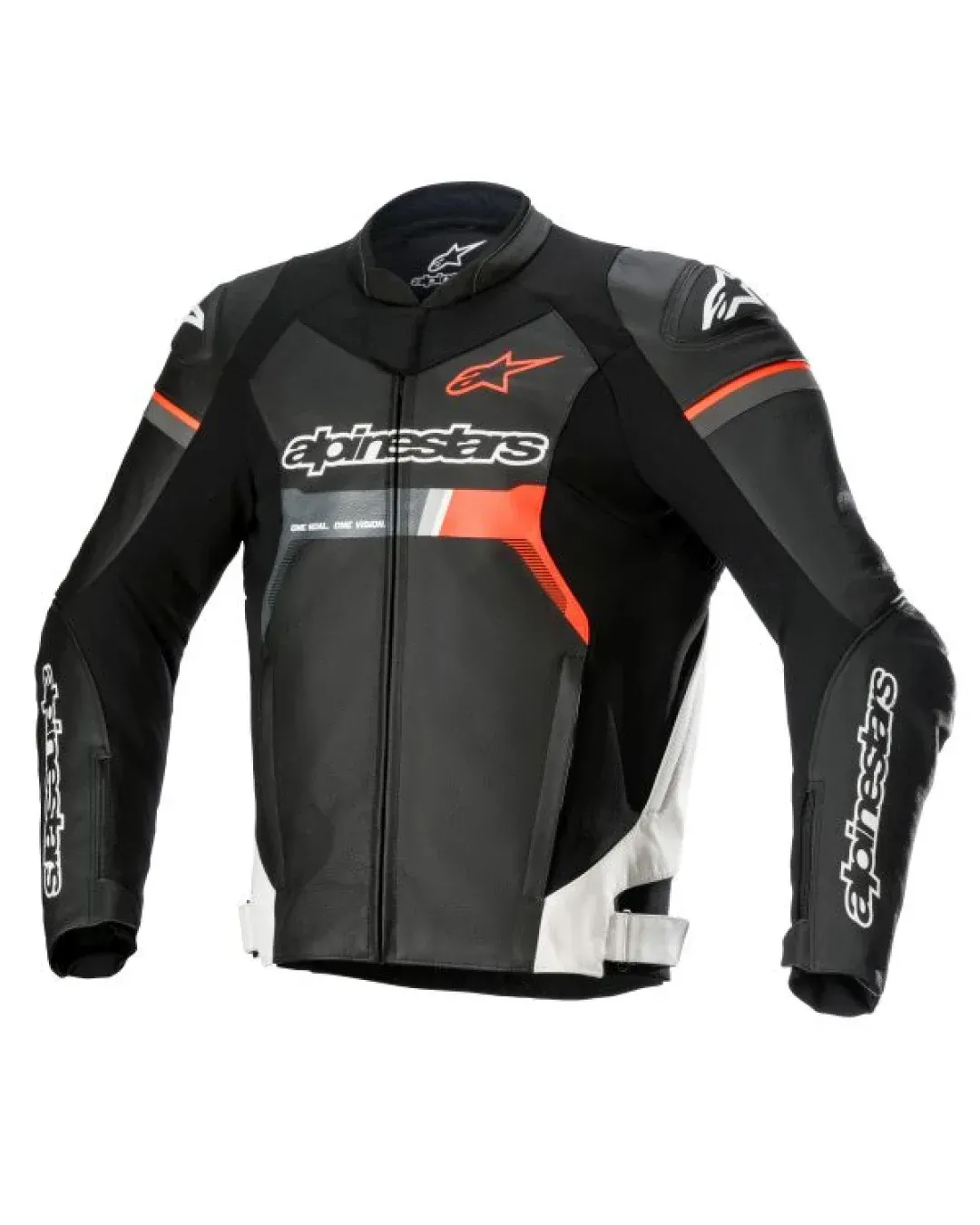 Кожено мото яке ALPINESTARS GP FORCE BLACK/FLUO RED/WHITE