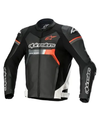 Кожено мото яке ALPINESTARS GP FORCE BLACK/FLUO RED/WHITE