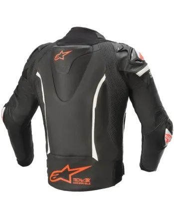 Кожено мото яке ALPINESTARS GP PRO V2 TECH-AIR BLACK/WHITE/FLUO RED