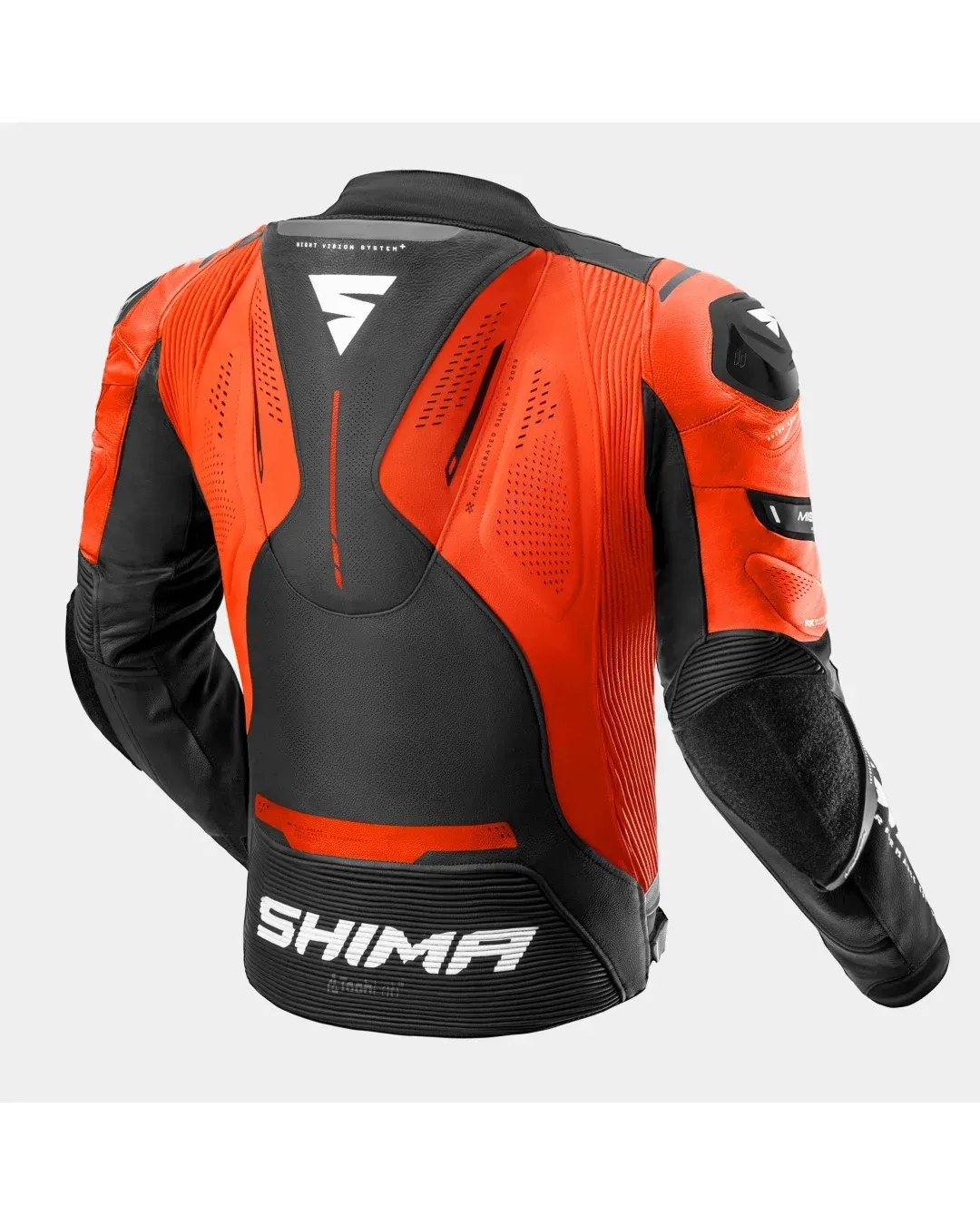 Кожено мото яке SHIMA MISSION ST RED FLUO