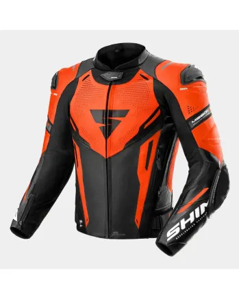 Кожено мото яке SHIMA MISSION ST RED FLUO