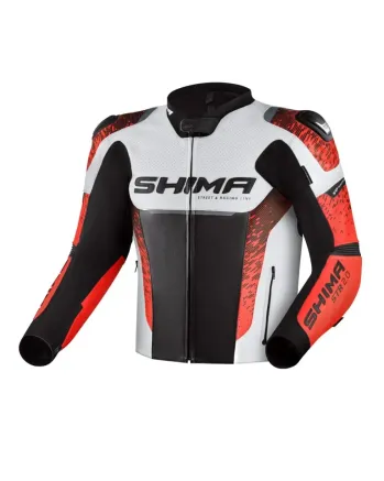 Кожено мото яке SHIMA STR 2.0 RED FLUO