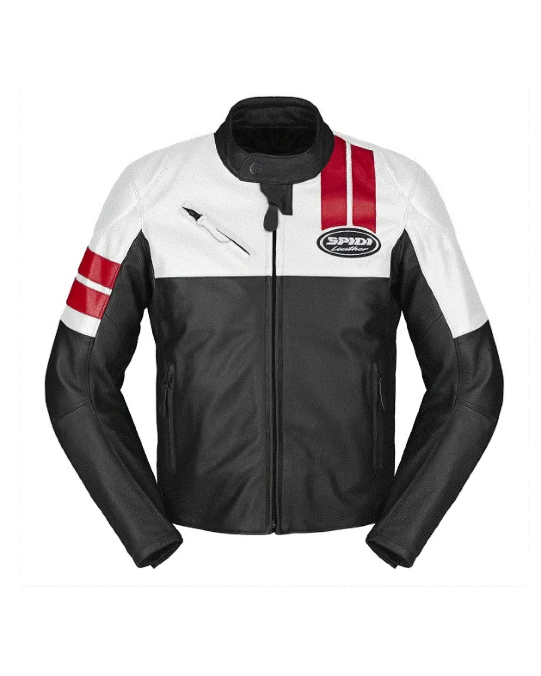 Кожено мото яке SPIDI ROAR WHITE/RED/BLACK