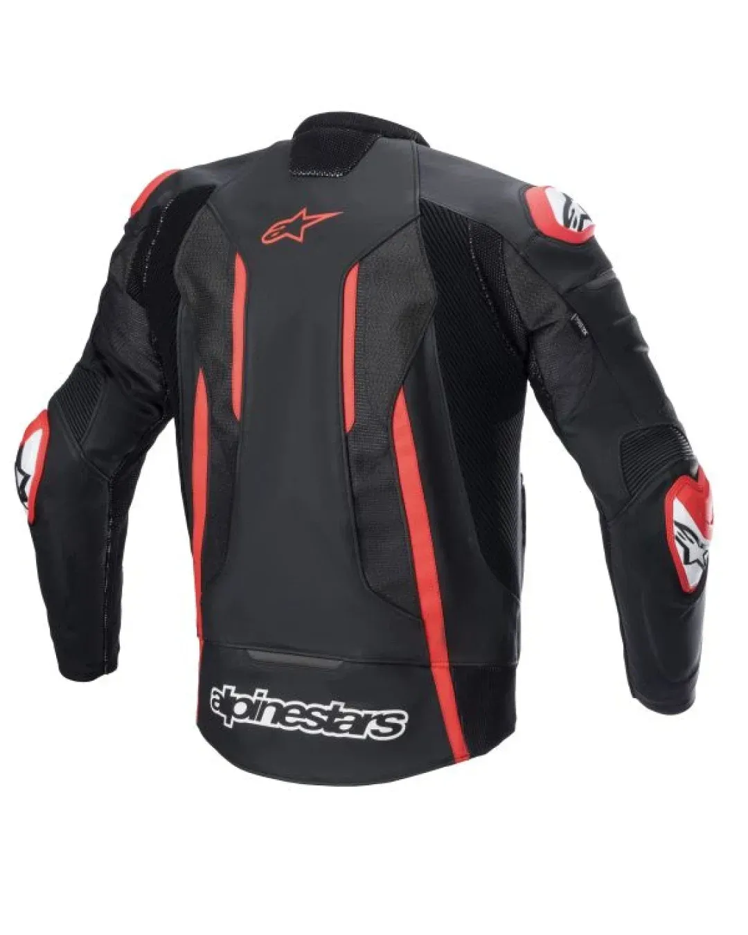 Кожено яке ALPINESTARS FUSION BLACK/FLUO RED