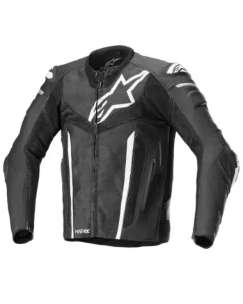 Кожено яке ALPINESTARS FUSION BLACK/GREY/WHITE