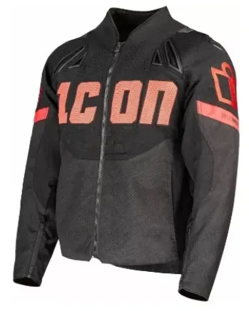 Кожено яке ICON Contra3™ HERO BLACK/RED
