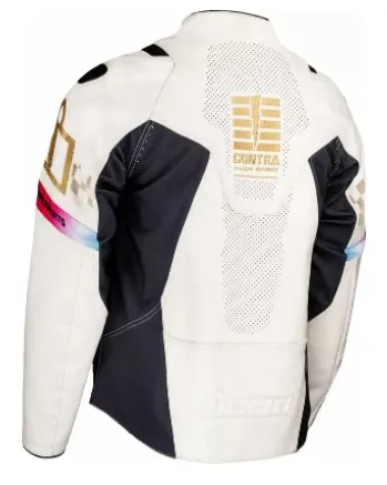 Кожено яке ICON Contra3™ RIZZ RIZZ WHITE