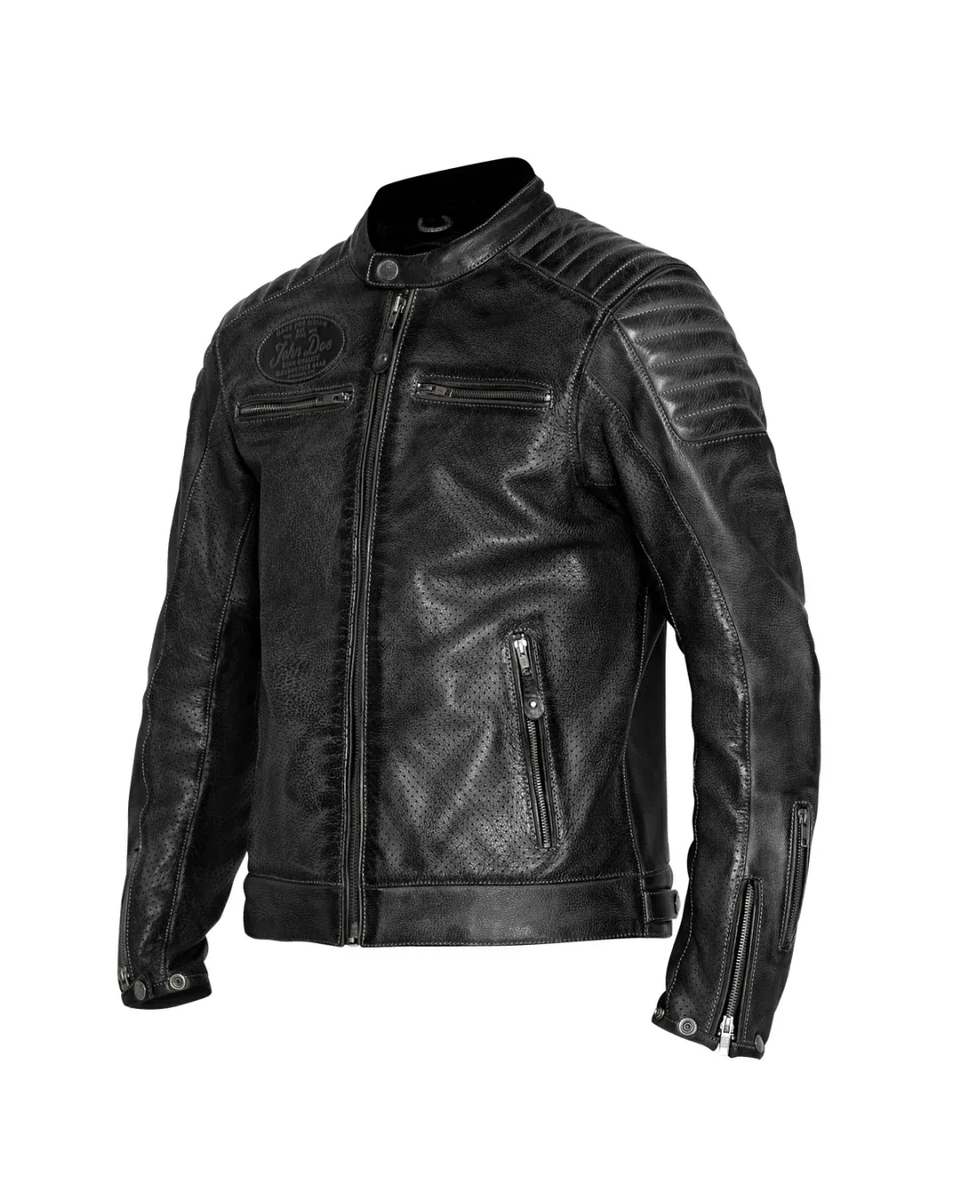 Кожено яке JOHN DOE STORM PERFORATED BLACK
