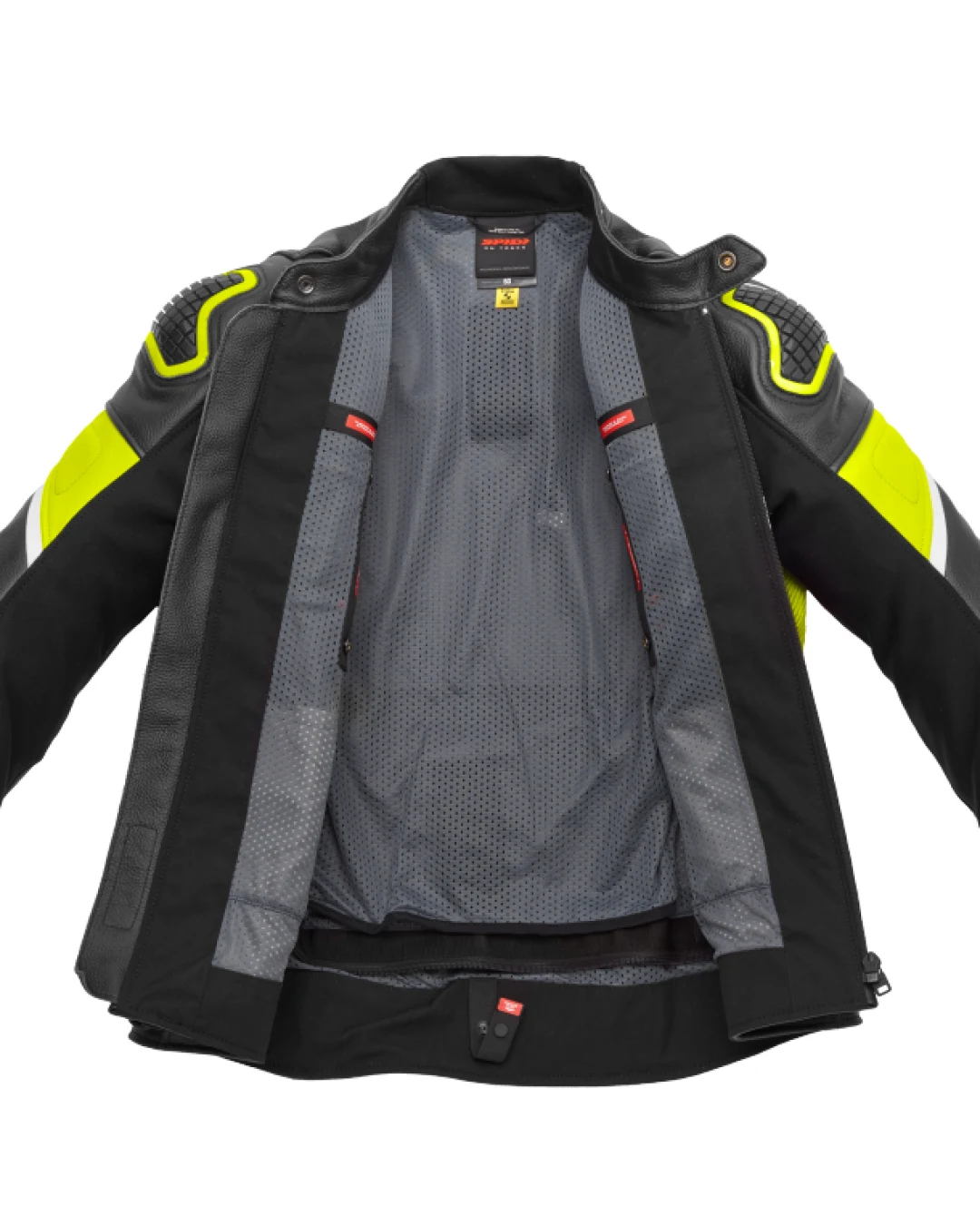 Кожено яке SPIDI IGNITE BLACK/FLUO YELL