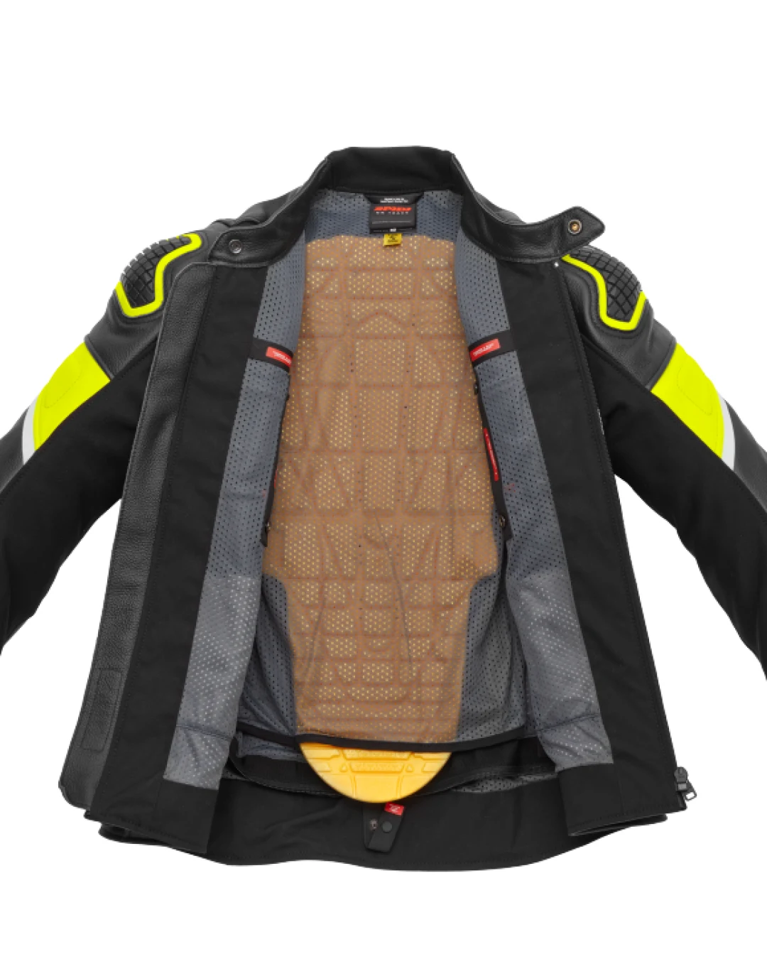 Кожено яке SPIDI IGNITE BLACK/FLUO YELL