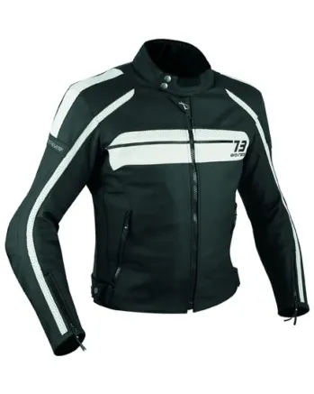 Кожено яке за мотор A-PRO SBK WHITE