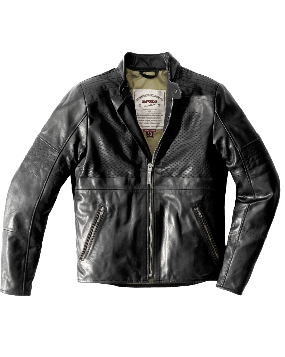 Кожено яке за мотор SPIDI GARAGE PERFORATED BLACK