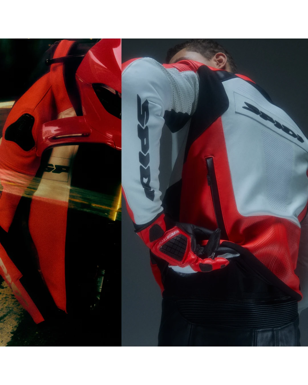 Кожено яке за мотор SPIDI HYPER-V PRO PERFORATED RED/WHITE/BLACK