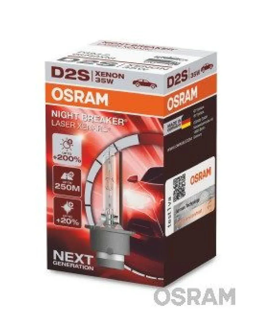 Крушка за фар xenon Osram D2S Night Breaker Laser +200%, 35W, P32d-2