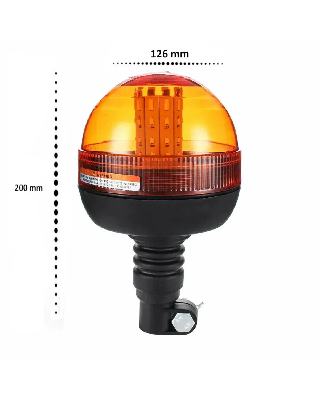 LED Аварийна, Сигнална Лампа, 40 Диода, 3 Режима На Светлина, Маяк, Буркан, Оранжева, Жълта, 12V - 24V, Е-Mark E9
