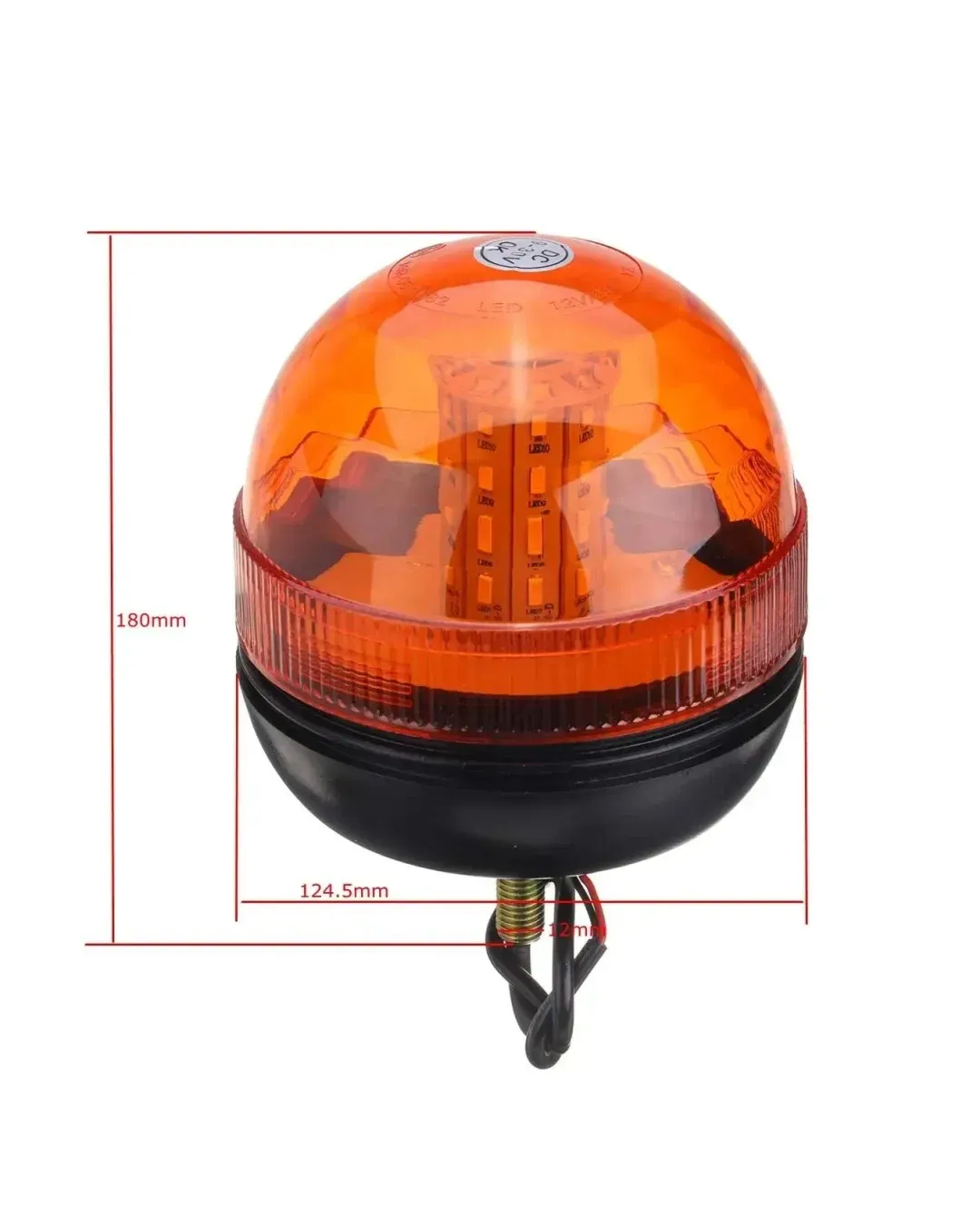 LED Аварийна Сигнална Лампа Маяк Буркан Оранжева Жълта 12V - 24V за трактори комбайни репатраци снегорини аварийни автомобили и др. Е-Mark E9