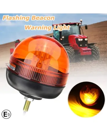 LED Аварийна Сигнална Лампа Маяк Буркан Оранжева Жълта 12V - 24V за трактори комбайни репатраци снегорини аварийни автомобили и др. Е-Mark E9