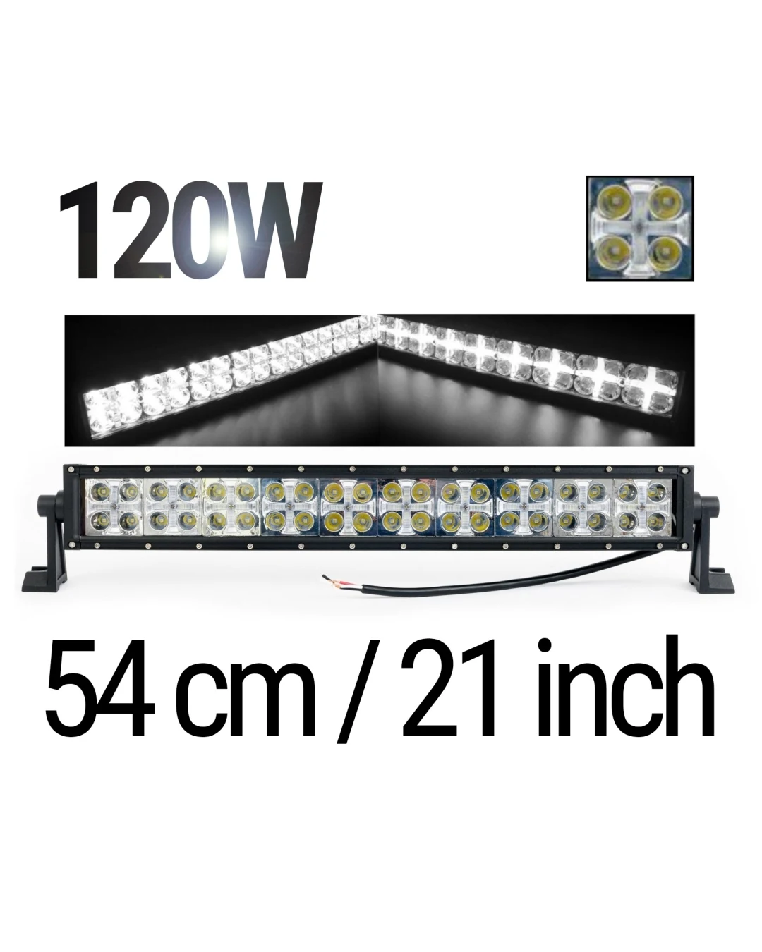 LED Bar 54 см – ЛЕД Диоден Бар Прожектор с дневна светлина CROSS DRL 120W, 12V/24V с 2 режима на работа