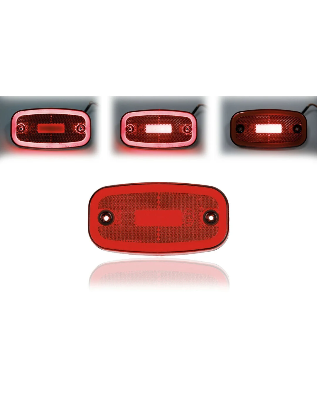 LED Червен Светодиоден Габарит Маткер Токос Неон Ефект, 122mm x 63mm , с Три Функции 12V-24V