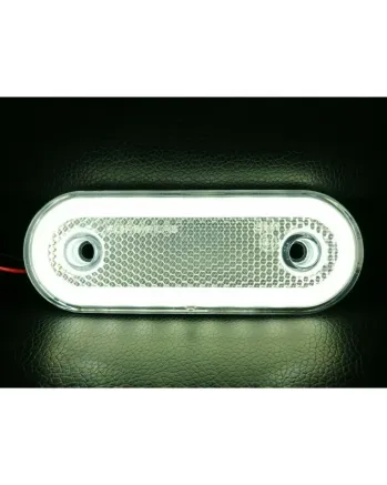 LED Диоден Габарит Със Стойка, Бял, Маркер, Е-Mark, Неон Ефект, 12V-24V