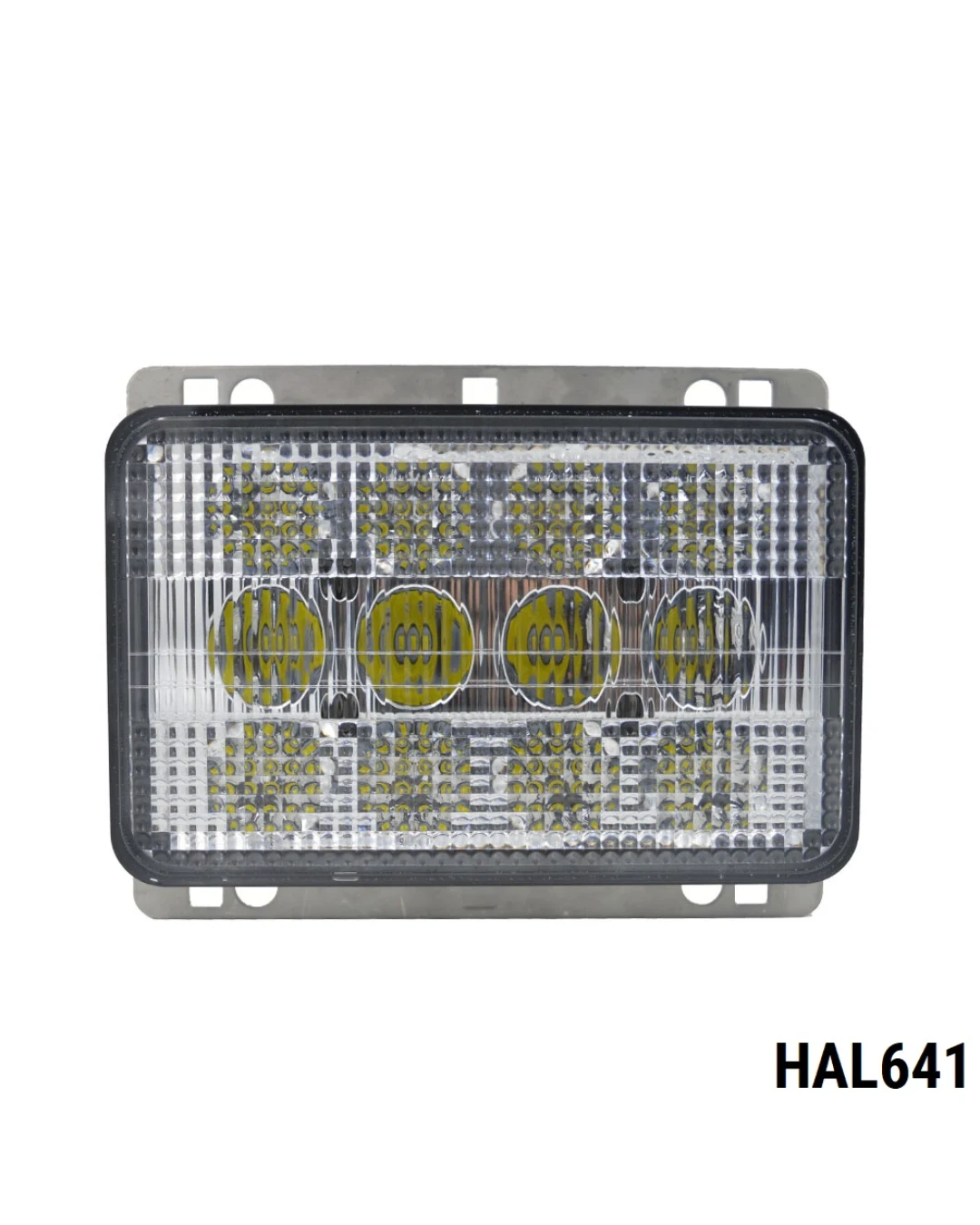 ЛЕД Диоден Халоген LED Фар - 5100lm 16.5cm 60W PRO - Късa/Дълга Светлина - John Deere с метални планки за захващане