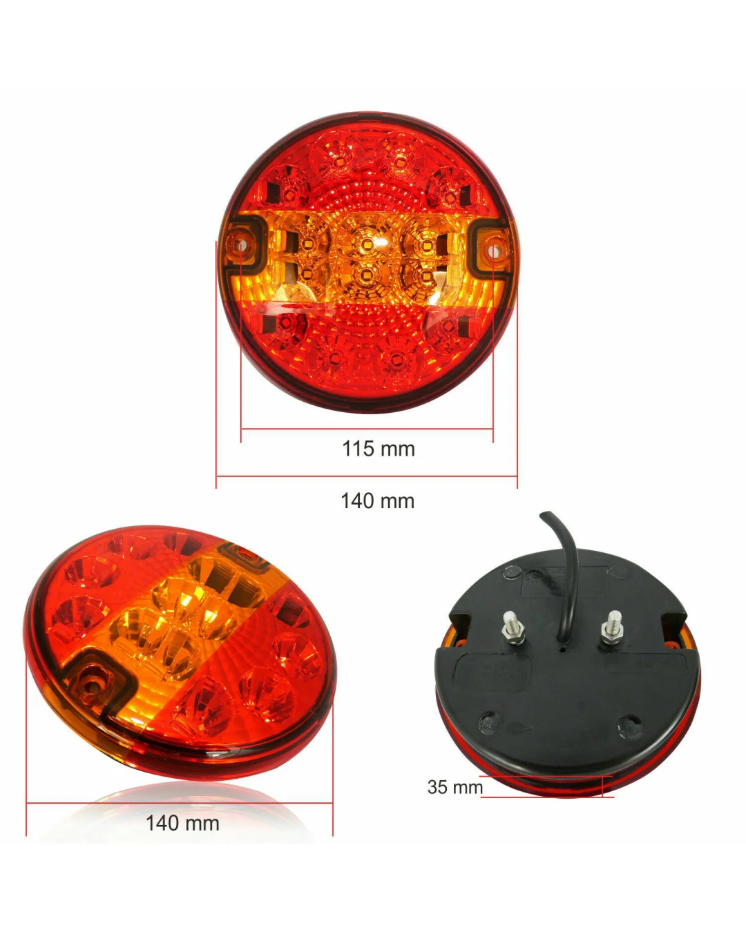 LED Диоден Стоп Тип Хамбургер, Slim, Ø14cm, 12V-24V, За Камион, Ремарке, Бус , Каравана, Кемпер
