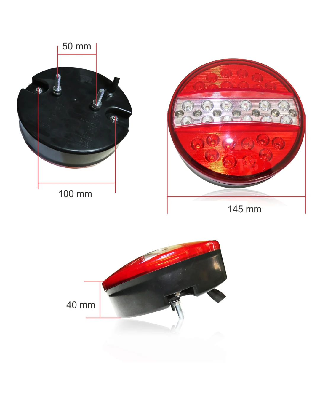 LED Диоден стоп тип хамбургер 12V ЧЕРВЕНО-БЕЛИ ЗАДНИ СТОП СВЕТЛИНИ