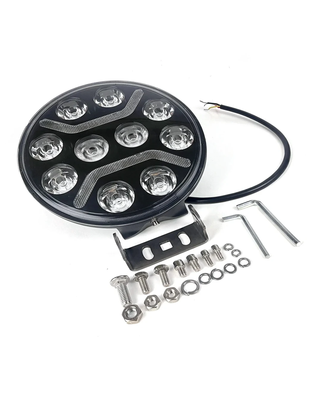 LED + DRL Диоден Халоген Фар Бял Оранжев Габарит Ø 230 мм 12V 24V за джип камион трактор багер земеделски машини и др.