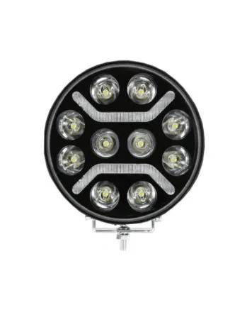 LED + DRL Диоден Халоген Фар Бял Оранжев Габарит Ø 230 мм 12V 24V за джип камион трактор багер земеделски машини и др.