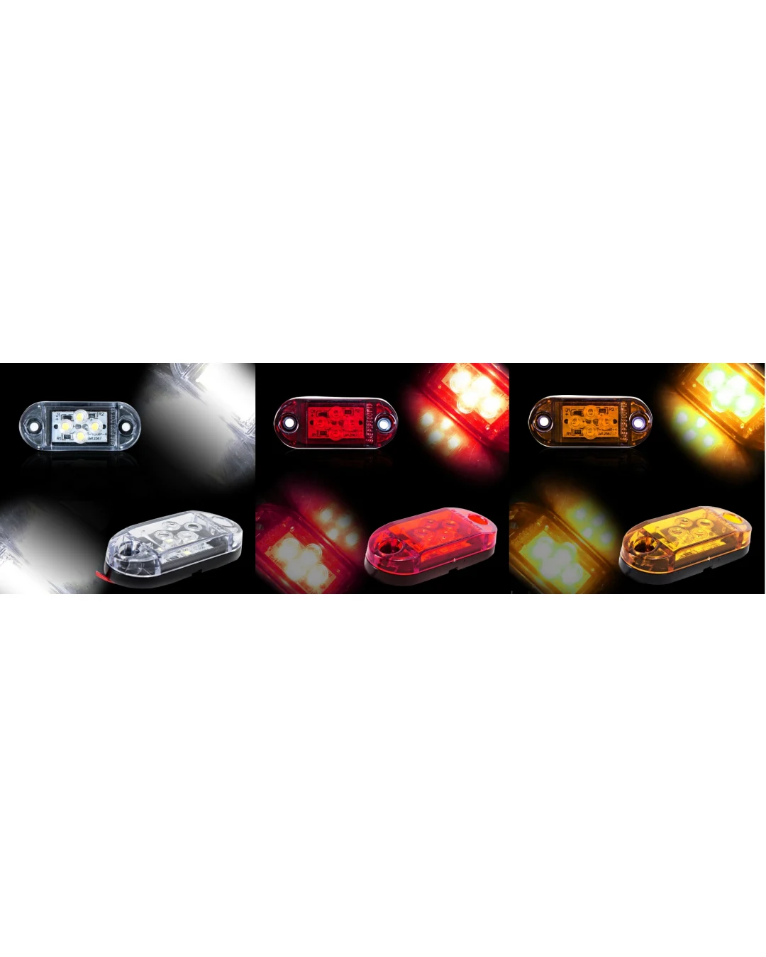 LED Габарит, Бял, Червен, Жълт, Маркер, 4 SMD Диода, 12V - 24V