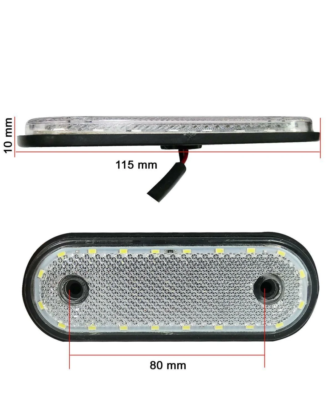 LED Габарит, Маркер, Токос - Бял, Червен, Жълт, 20 Диода - 12V - 24V - за камион бус, ван, каравана, платформа, кемпер