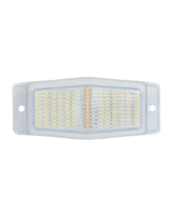 LED Габарит със Сигнална Блиц функция - 2 светлини Жълто/Бяло 30 диода 24V