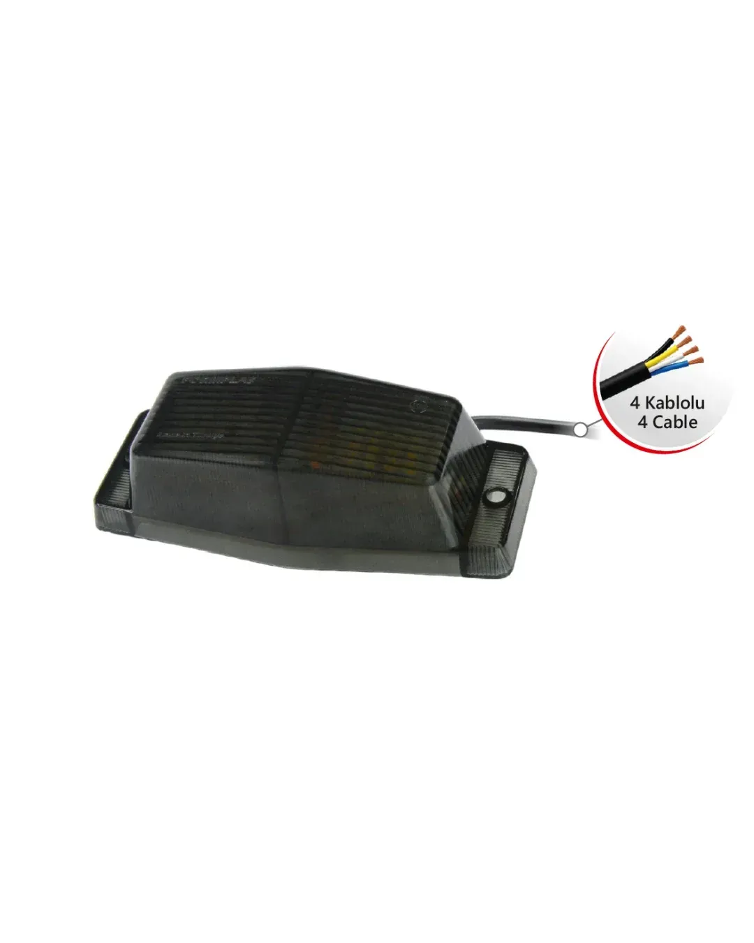 LED Габарит със Сигнална Блиц функция - 2 светлини Жълто/Бяло Опушен 30 диода 24V