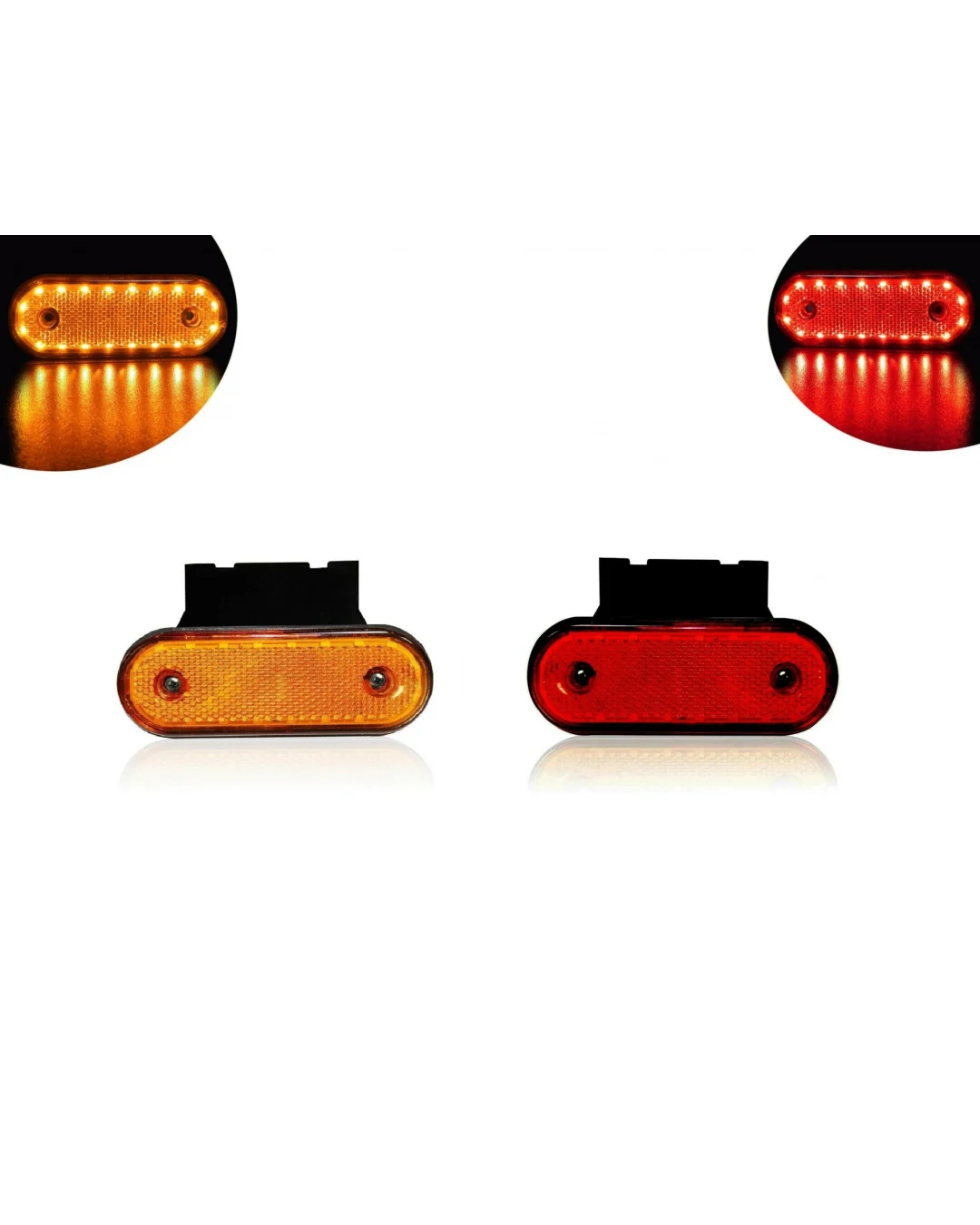 LED Габарит Със Стойка, Червен или Жълт Цвят, Маркер, 20 Диода, 12V - 24V