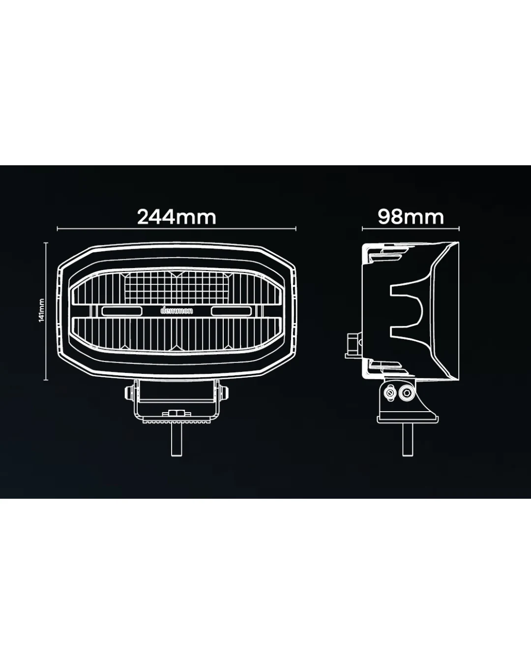 LED Халоген Demmon 10 (244mm) IP67, 9-32V 90W E-MARK (ECE R148/R149/R10) с Динамична Бяла и Оранжева DRL Светлина-Мигач