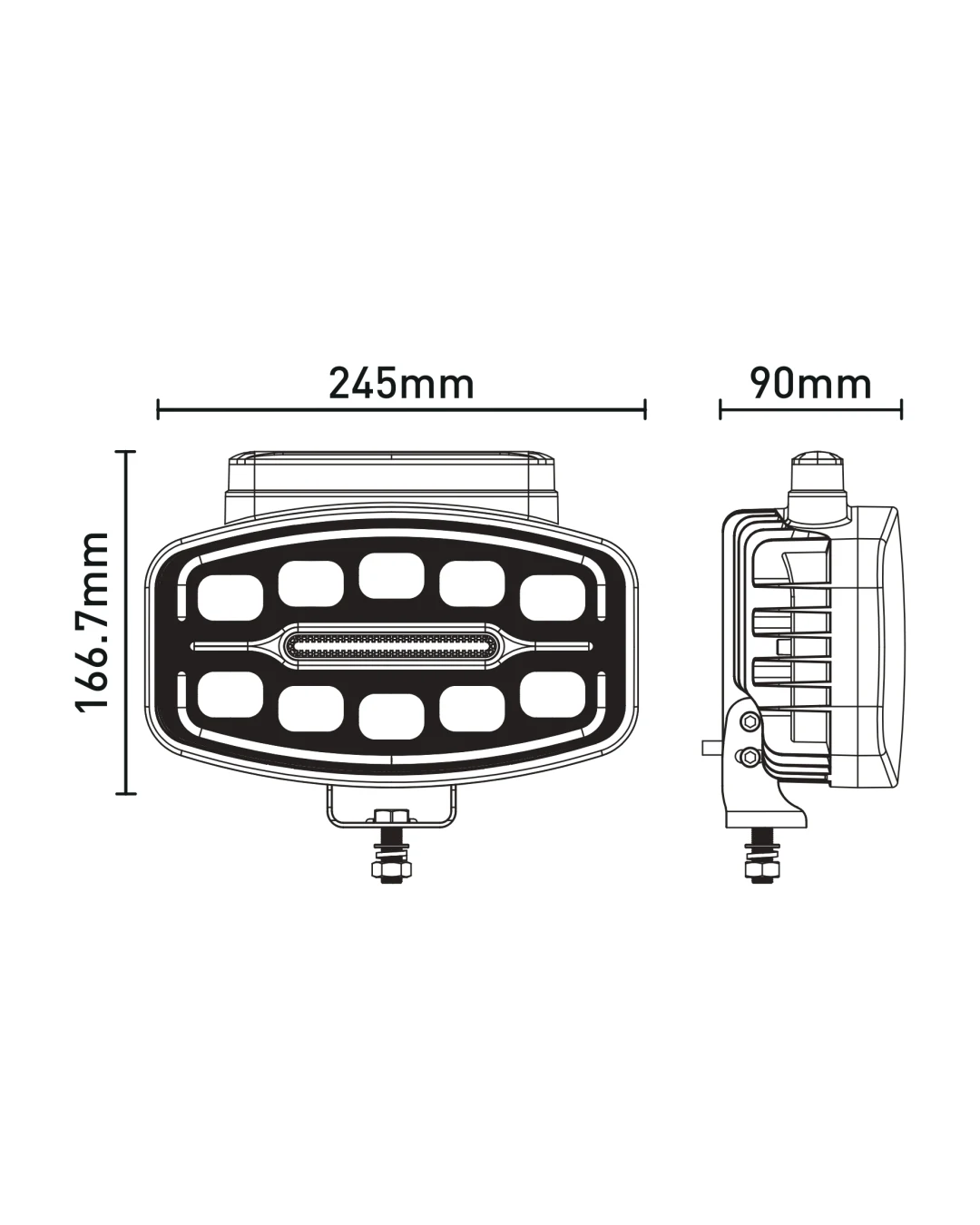 LED Халоген Фар 3 Функции DRL бяла/оранжева светлина с 360° аварийна лампа с 4 функции на премигане 12-24V за джип камион агротехника и др.