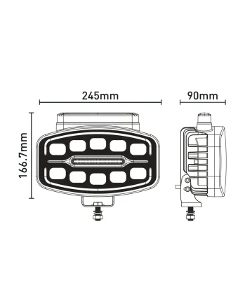 LED Халоген Фар 3 Функции DRL бяла/оранжева светлина с 360° аварийна лампа с 4 функции на премигане 12-24V за джип камион агротехника и др.