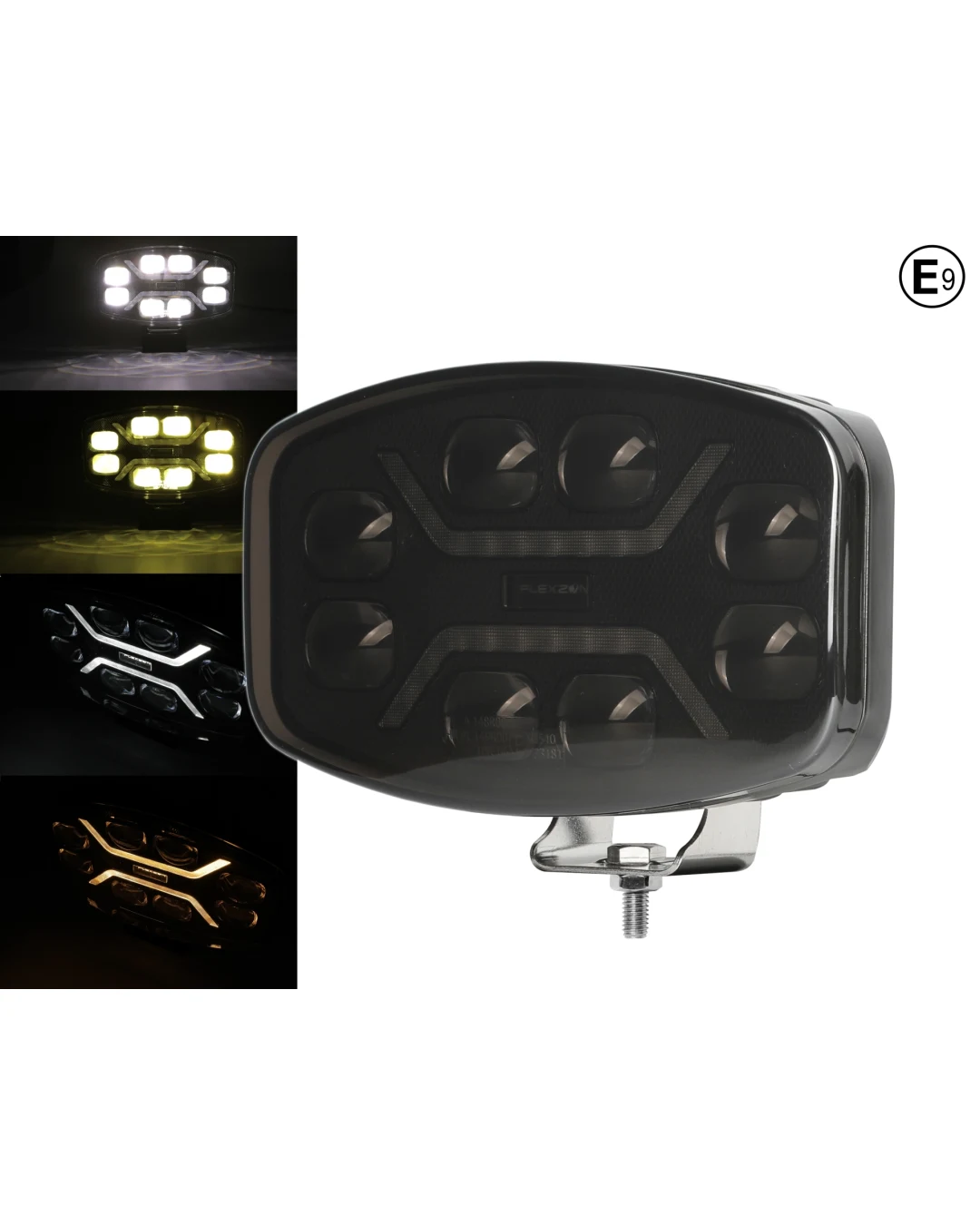 LED Халоген Фар DRL бяла/жълта светлина - Опушен - 12-24V за джип, камион, агротехника и др.