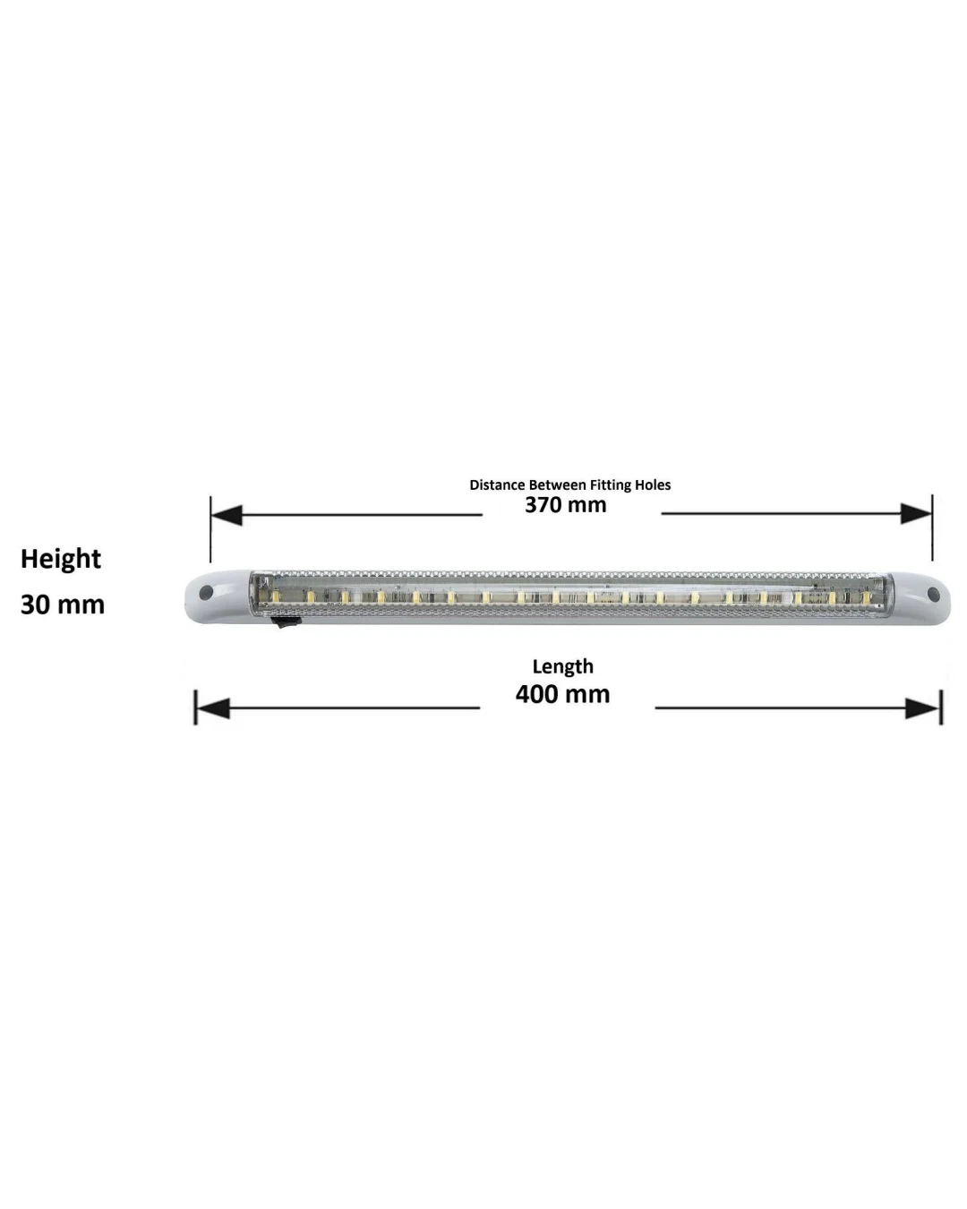 LED Интериорна Лампа, Тръба, 40см, Бяла Светлина, 12V, За Автомобил, Бус, Камион и др.